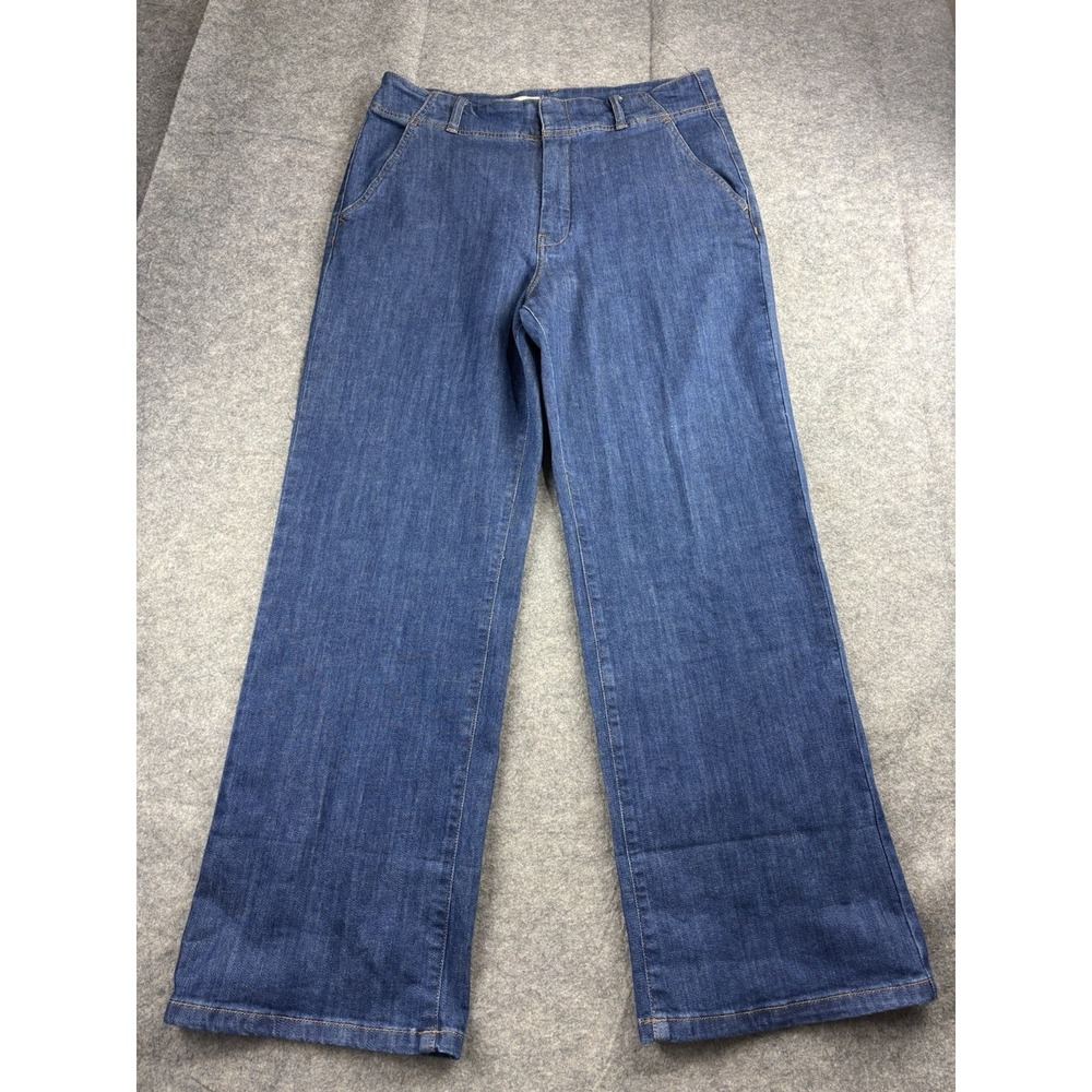 Anthropologie Pilcro Womens 32‎ High Rise Wide Leg Trouser Dress Jeans Denim